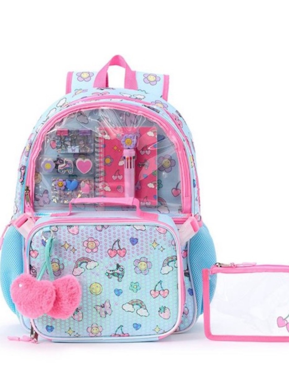Adorable Kids Sequin Backpack with stationary set and Lunch Bag NWT